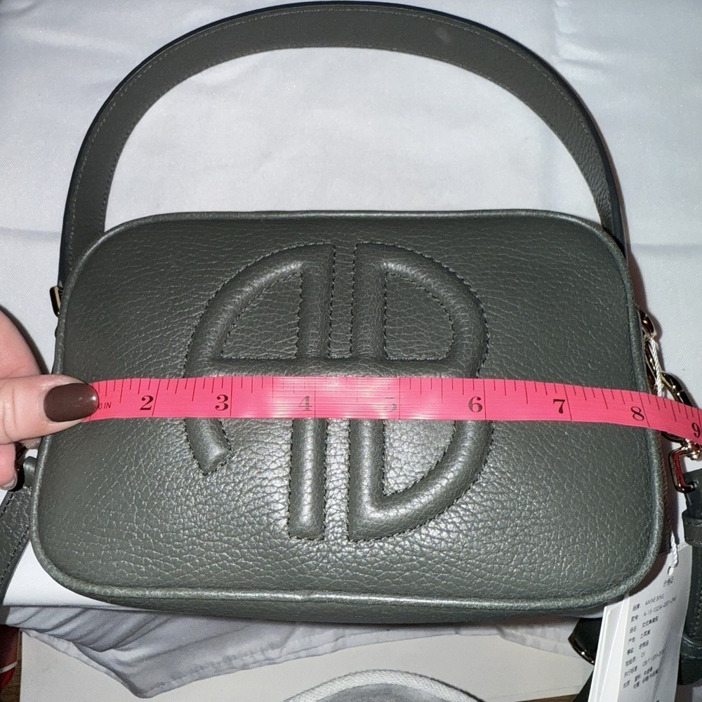 Anine Bing Lili Crossbody Shoulder Bag Green Pebbled Leather Handbag NWT - Picture 13 of 16